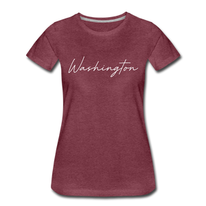 Washington County Cursive Women's T-Shirt - heather burgundy