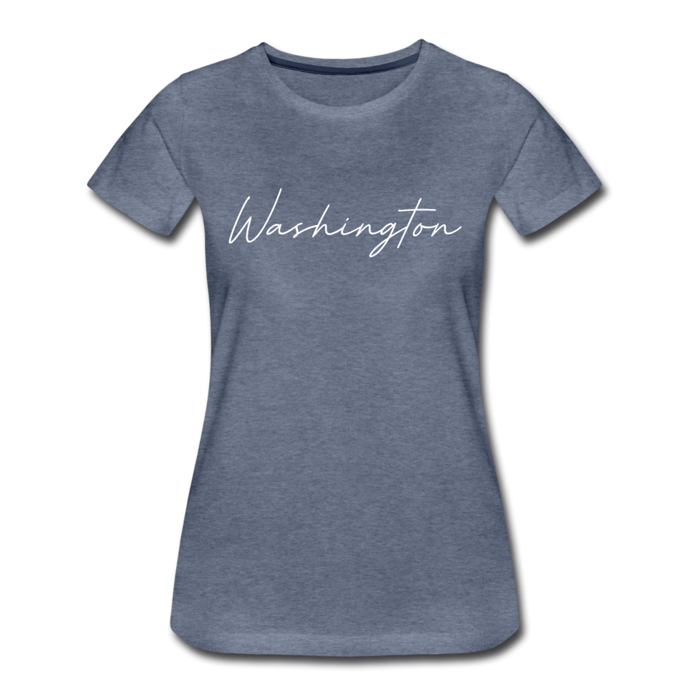 Washington County Cursive Women's T-Shirt - heather blue