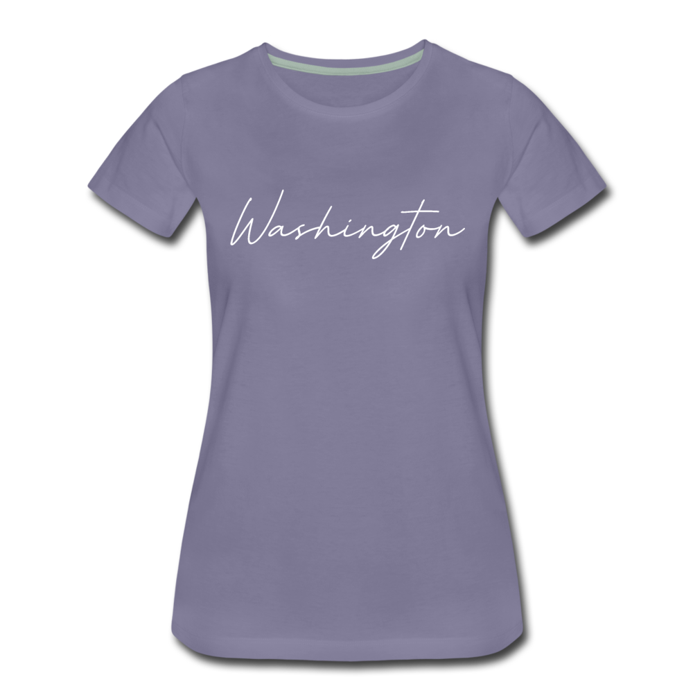 Washington County Cursive Women's T-Shirt - washed violet