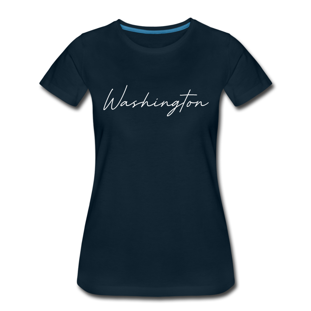 Washington County Cursive Women's T-Shirt - deep navy