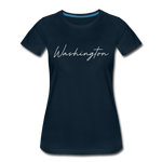 Washington County Cursive Women's T-Shirt - deep navy