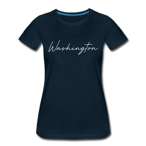 Washington County Cursive Women's T-Shirt - deep navy