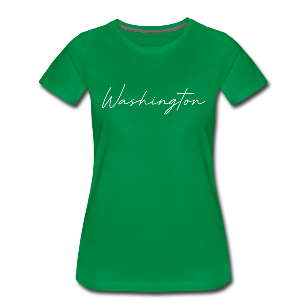 Washington County Cursive Women's T-Shirt - kelly green