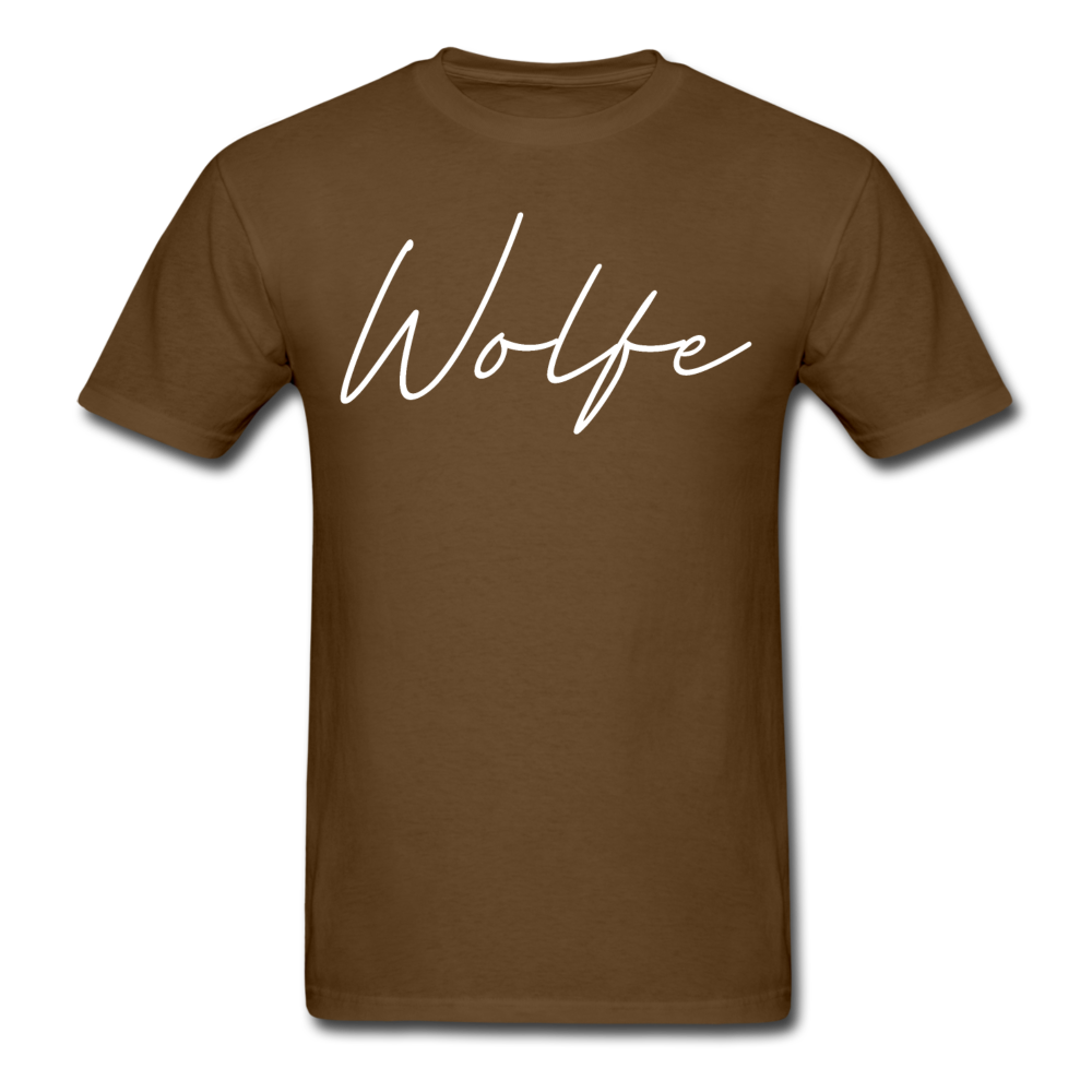 Wolfe County Cursive T-Shirt - brown