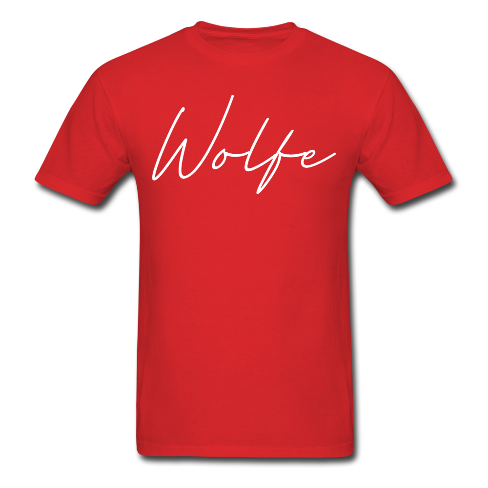 Wolfe County Cursive T-Shirt - red