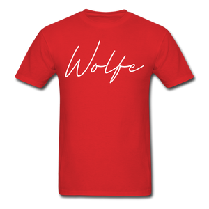 Wolfe County Cursive T-Shirt - red