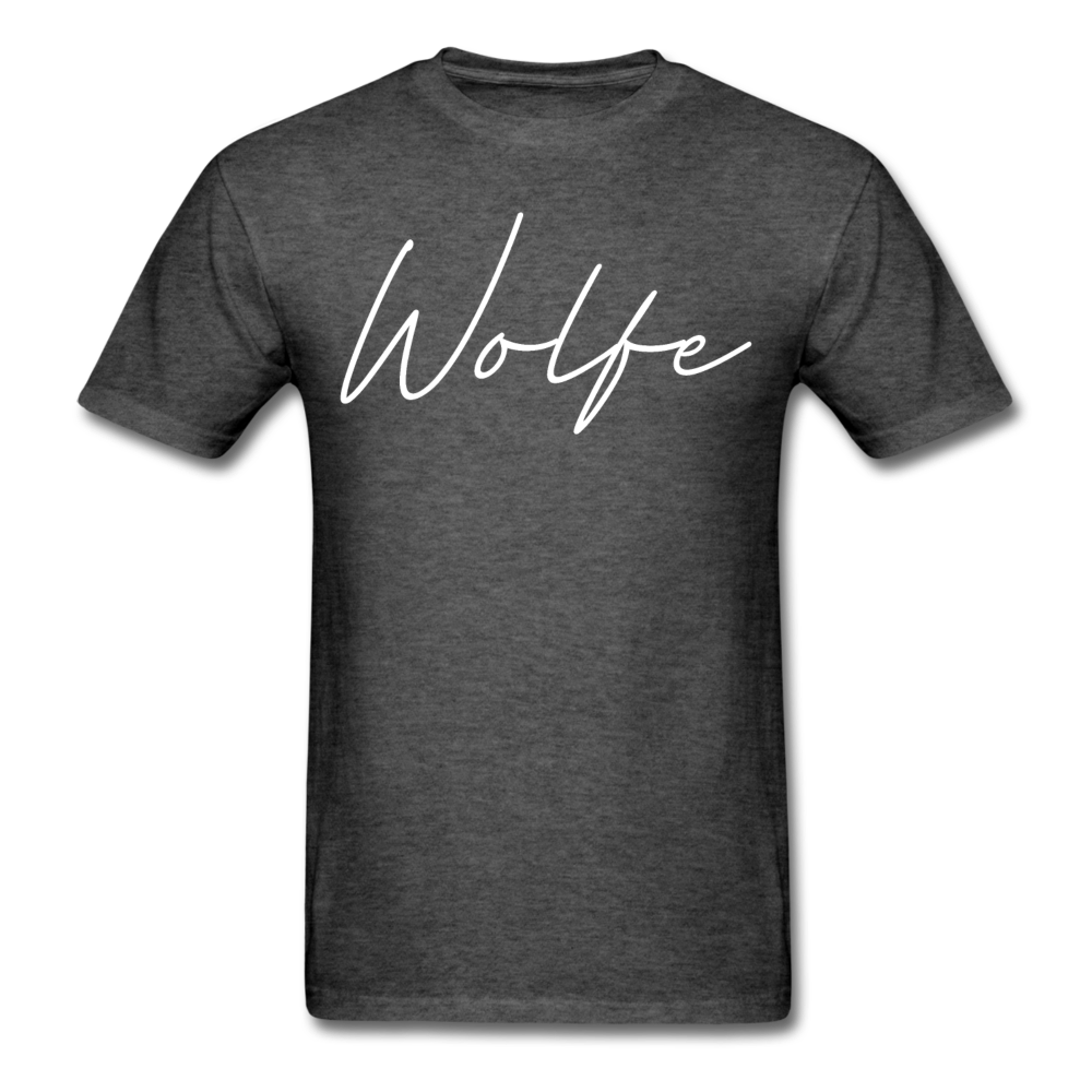 Wolfe County Cursive T-Shirt - heather black