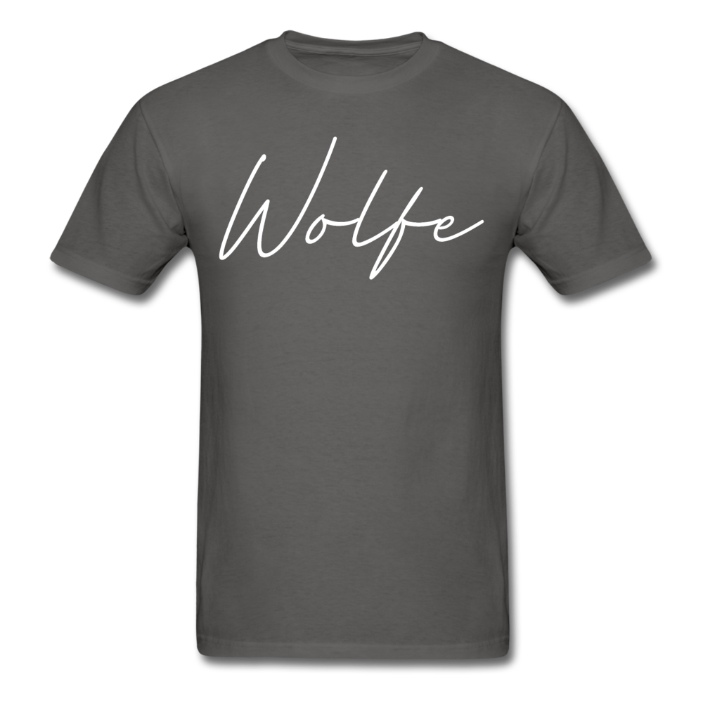 Wolfe County Cursive T-Shirt - charcoal