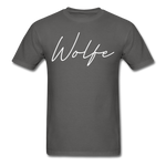 Wolfe County Cursive T-Shirt - charcoal