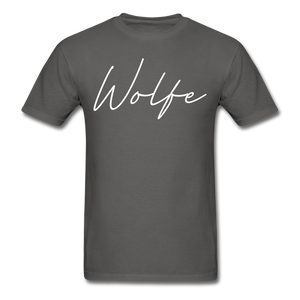 Wolfe County Cursive T-Shirt - charcoal