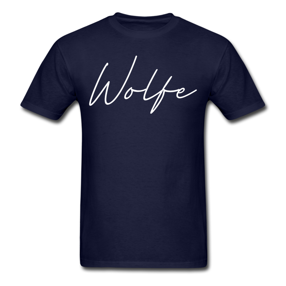 Wolfe County Cursive T-Shirt - navy