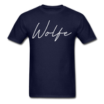 Wolfe County Cursive T-Shirt - navy