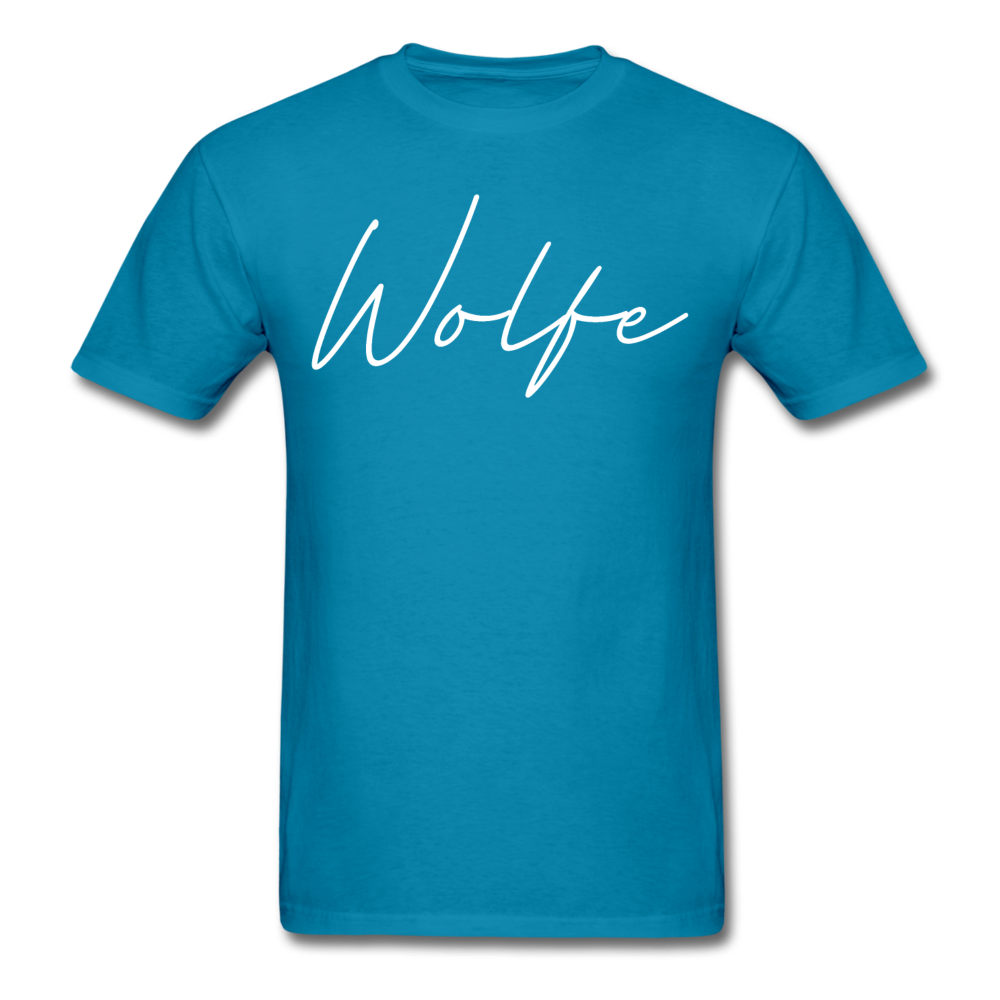 Wolfe County Cursive T-Shirt - turquoise