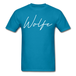 Wolfe County Cursive T-Shirt - turquoise