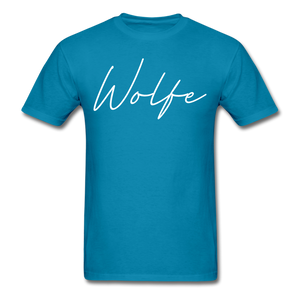 Wolfe County Cursive T-Shirt - turquoise