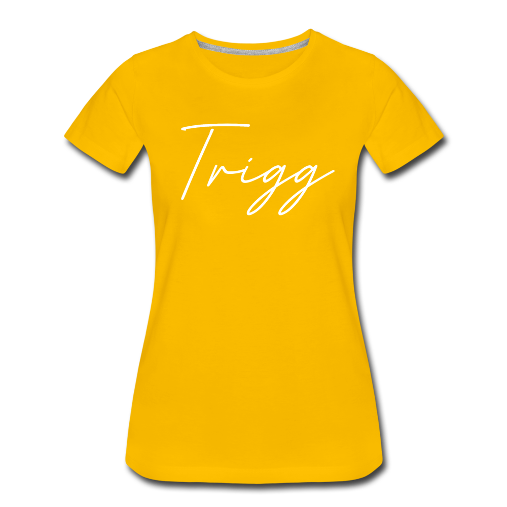 Trigg County Cursive Women's T-Shirt - sun yellow