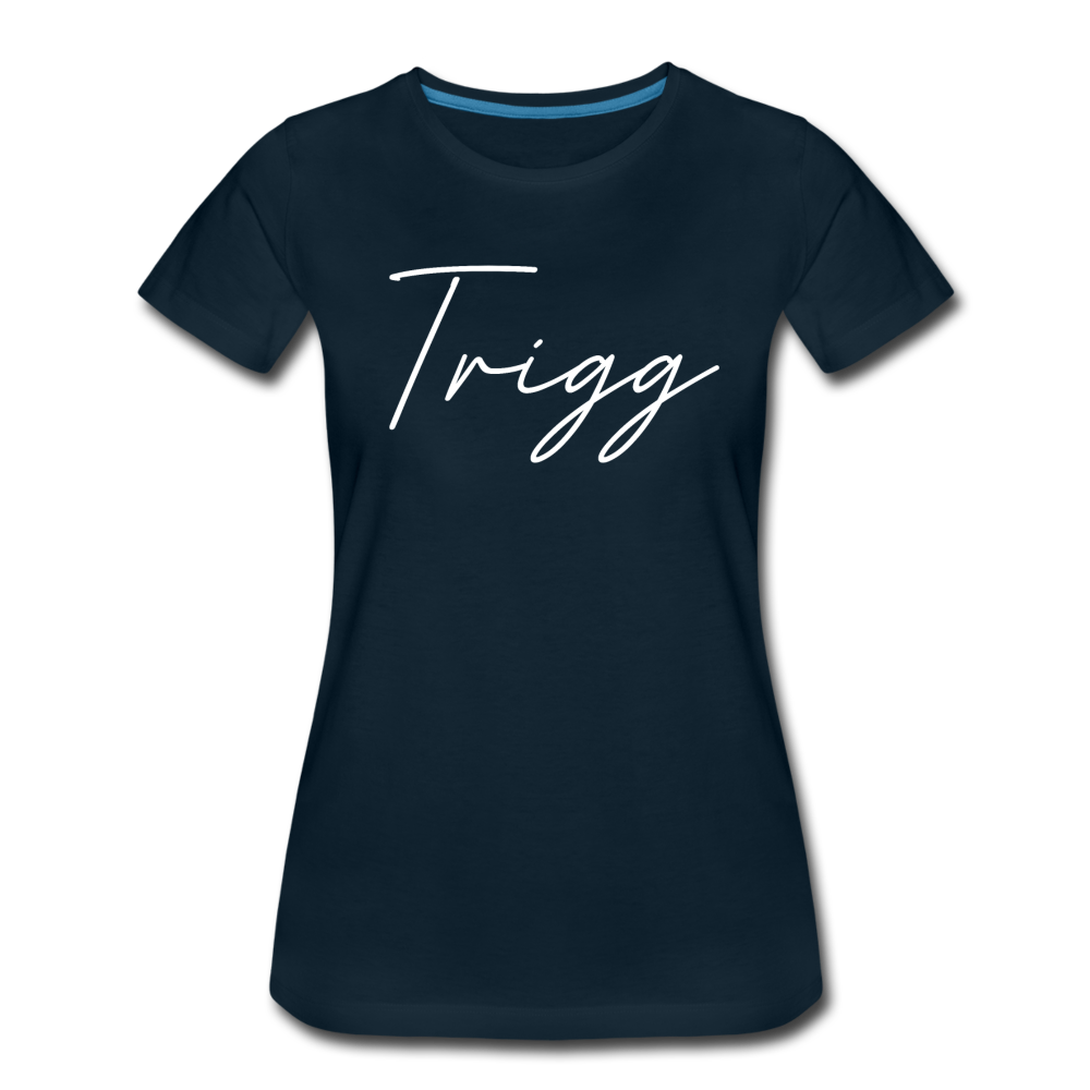 Trigg County Cursive Women's T-Shirt - deep navy