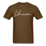 Union County Cursive T-Shirt - brown