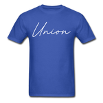 Union County Cursive T-Shirt - royal blue