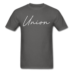 Union County Cursive T-Shirt - charcoal