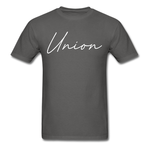 Union County Cursive T-Shirt - charcoal