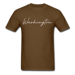 Washington County Cursive T-Shirt - brown