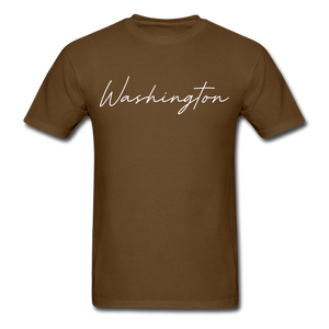 Washington County Cursive T-Shirt - brown