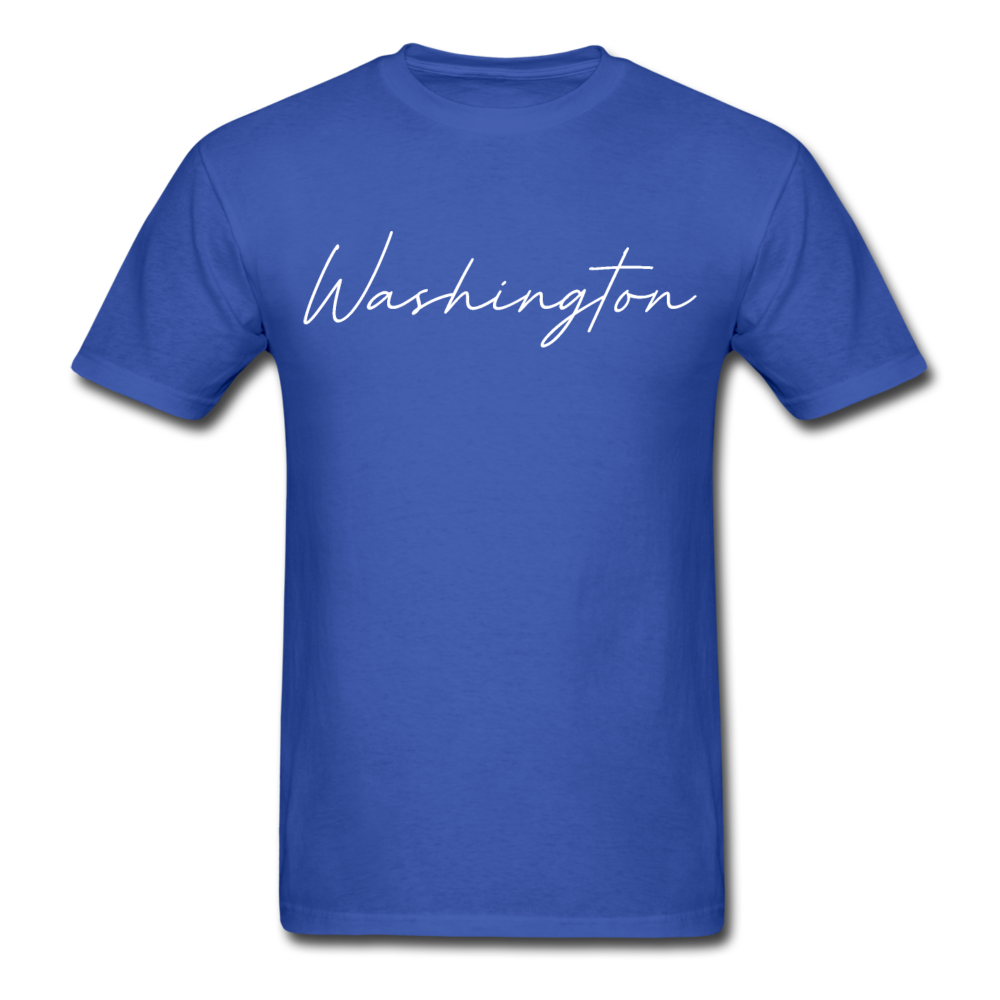 Washington County Cursive T-Shirt - royal blue