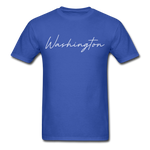Washington County Cursive T-Shirt - royal blue