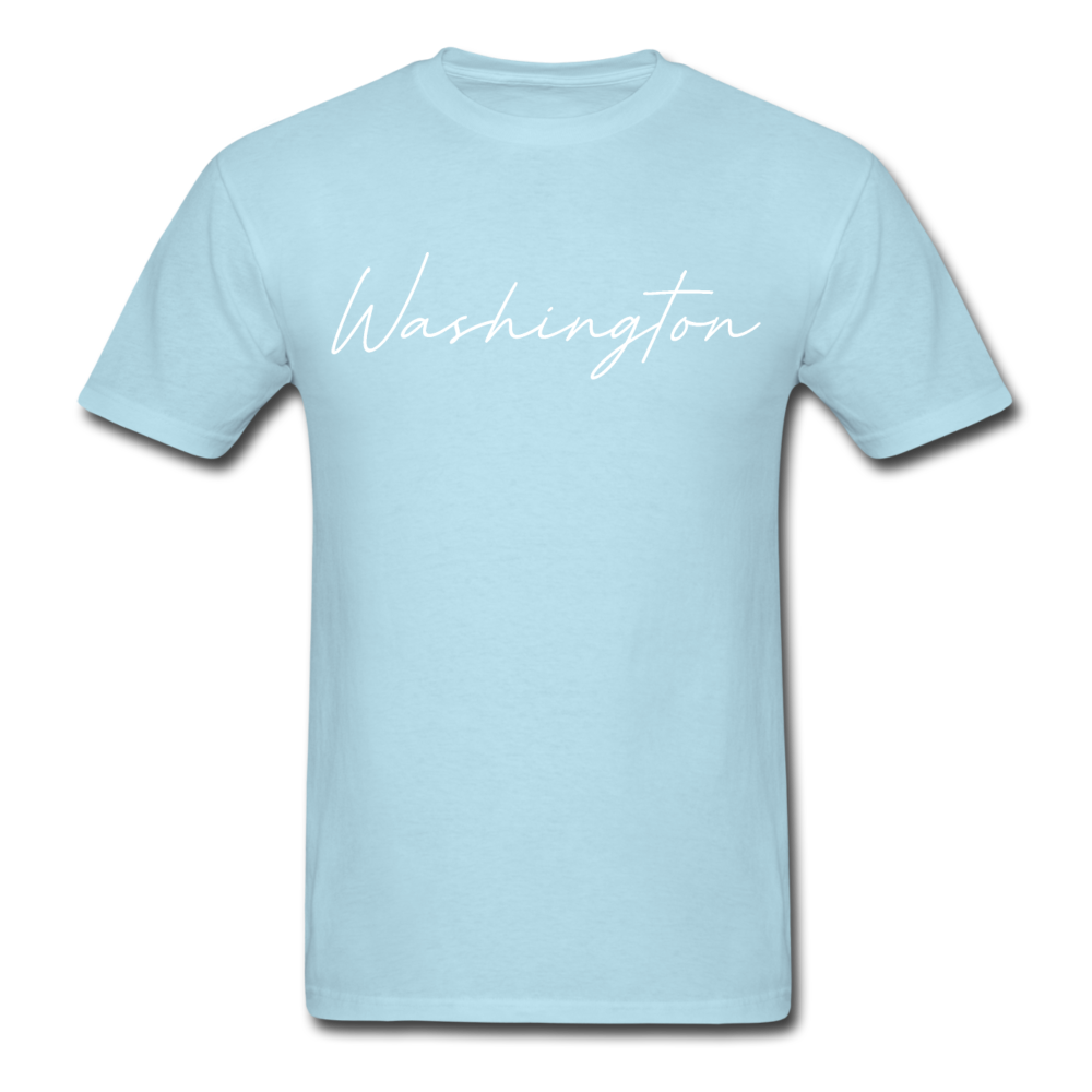 Washington County Cursive T-Shirt - powder blue