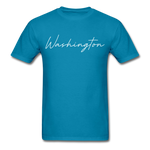 Washington County Cursive T-Shirt - turquoise