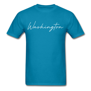 Washington County Cursive T-Shirt - turquoise