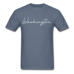 Washington County Cursive T-Shirt - denim