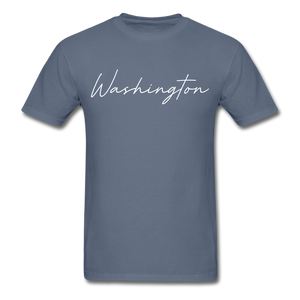 Washington County Cursive T-Shirt - denim
