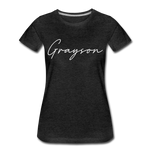 Grayson County Cursive Women's T-Shirt - charcoal gray