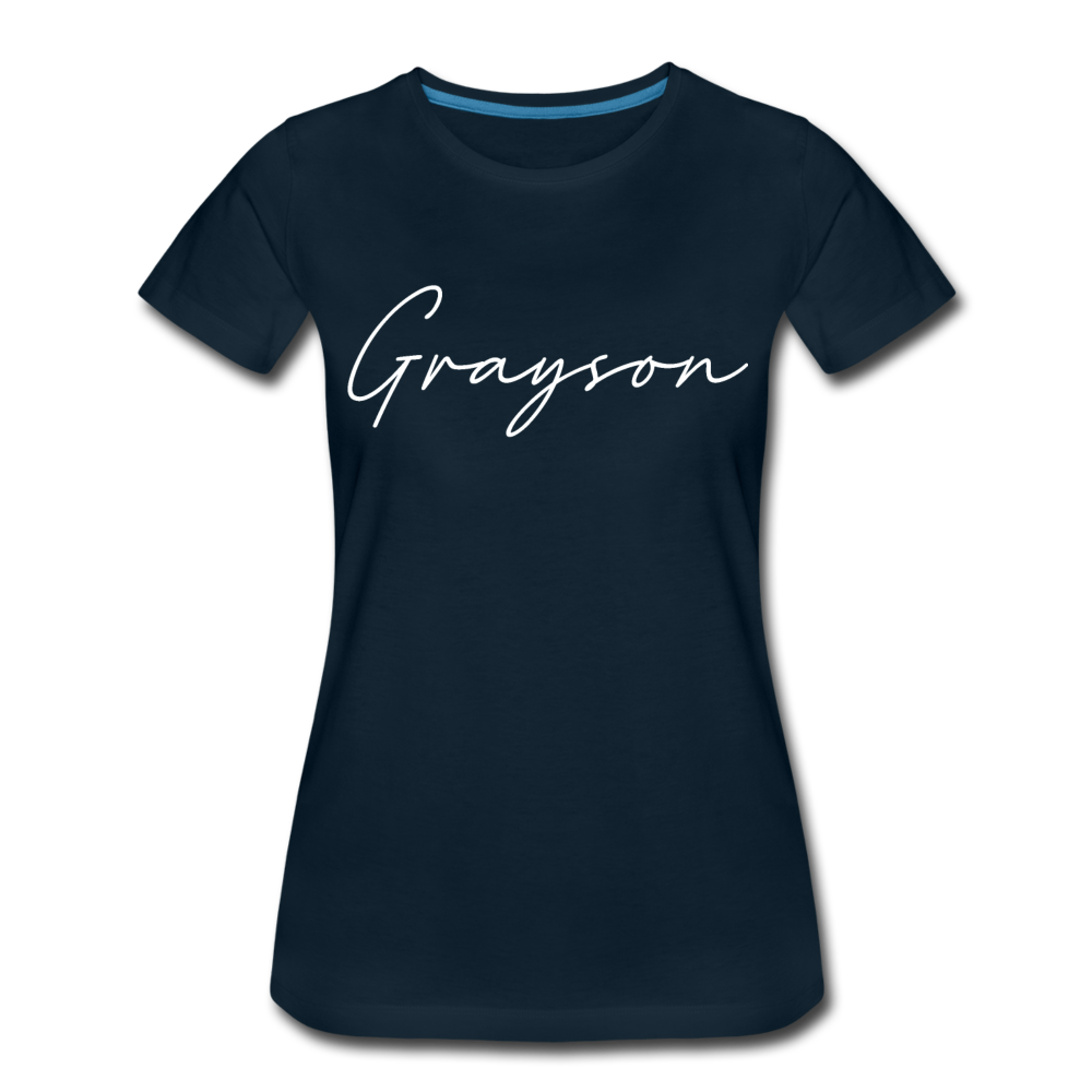 Grayson County Cursive Women's T-Shirt - deep navy