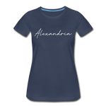 Alexandria Cursive Women's T-Shirt - navy