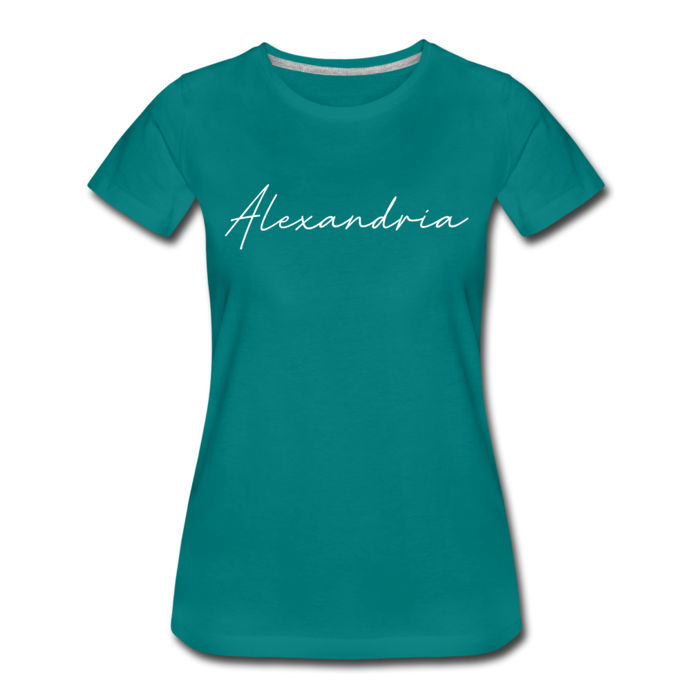 Alexandria Cursive Women's T-Shirt - teal