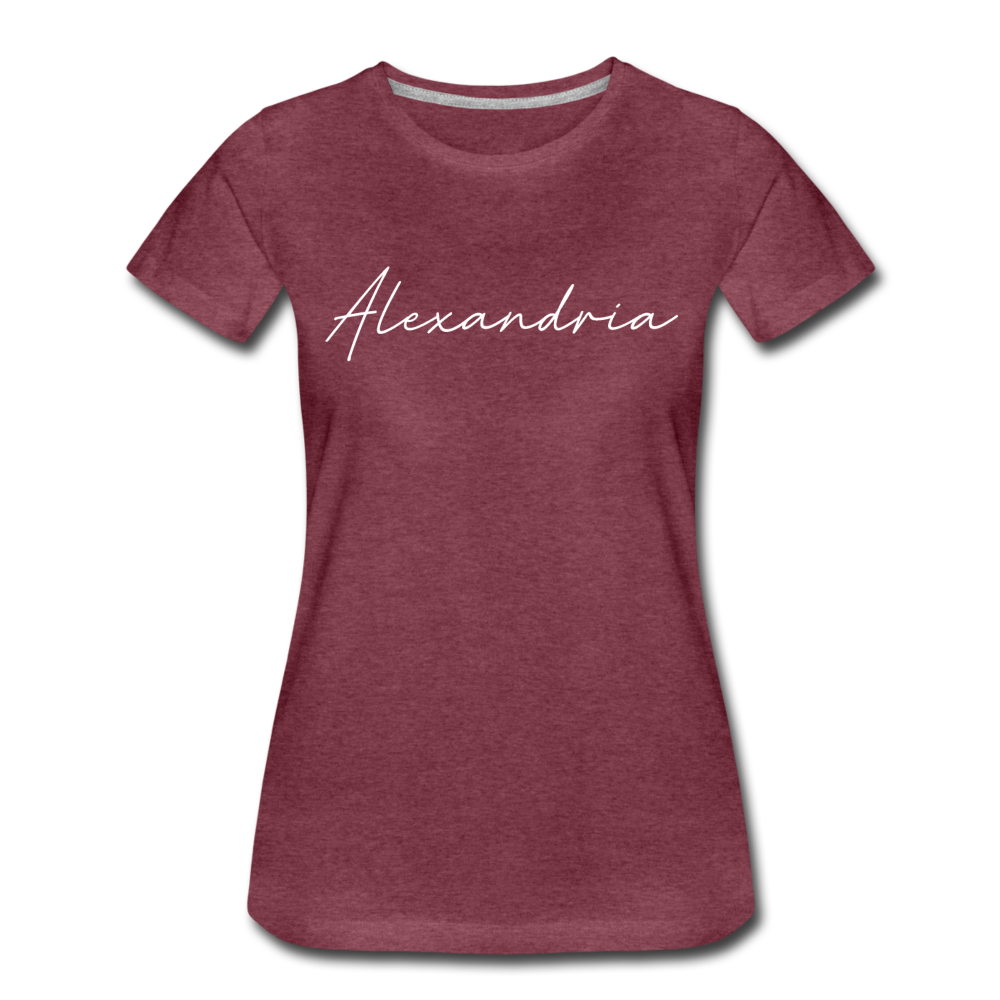 Alexandria Cursive Women's T-Shirt - heather burgundy