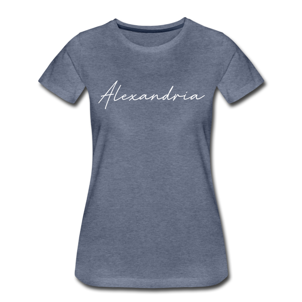 Alexandria Cursive Women's T-Shirt - heather blue