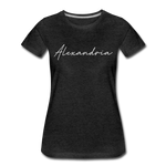 Alexandria Cursive Women's T-Shirt - charcoal gray