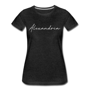 Alexandria Cursive Women's T-Shirt - charcoal gray