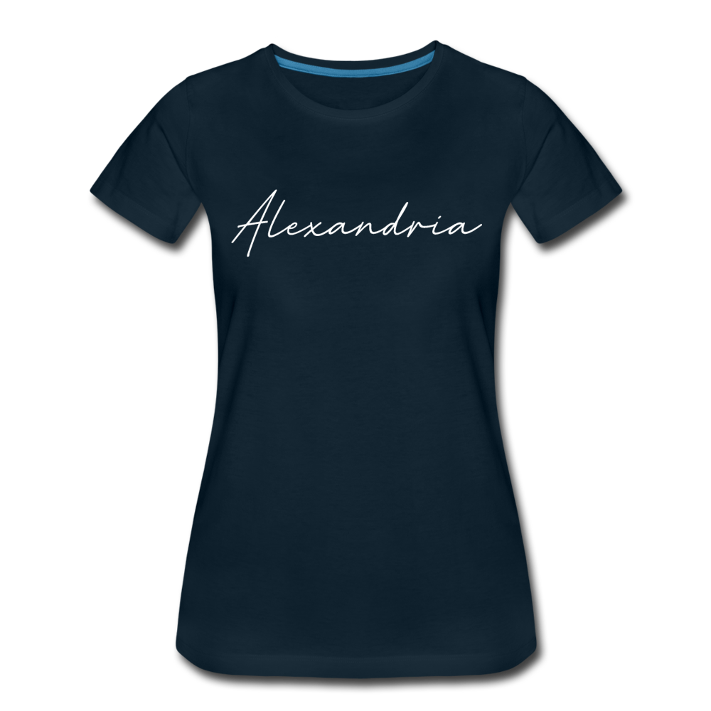 Alexandria Cursive Women's T-Shirt - deep navy