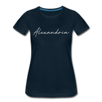 Alexandria Cursive Women's T-Shirt - deep navy