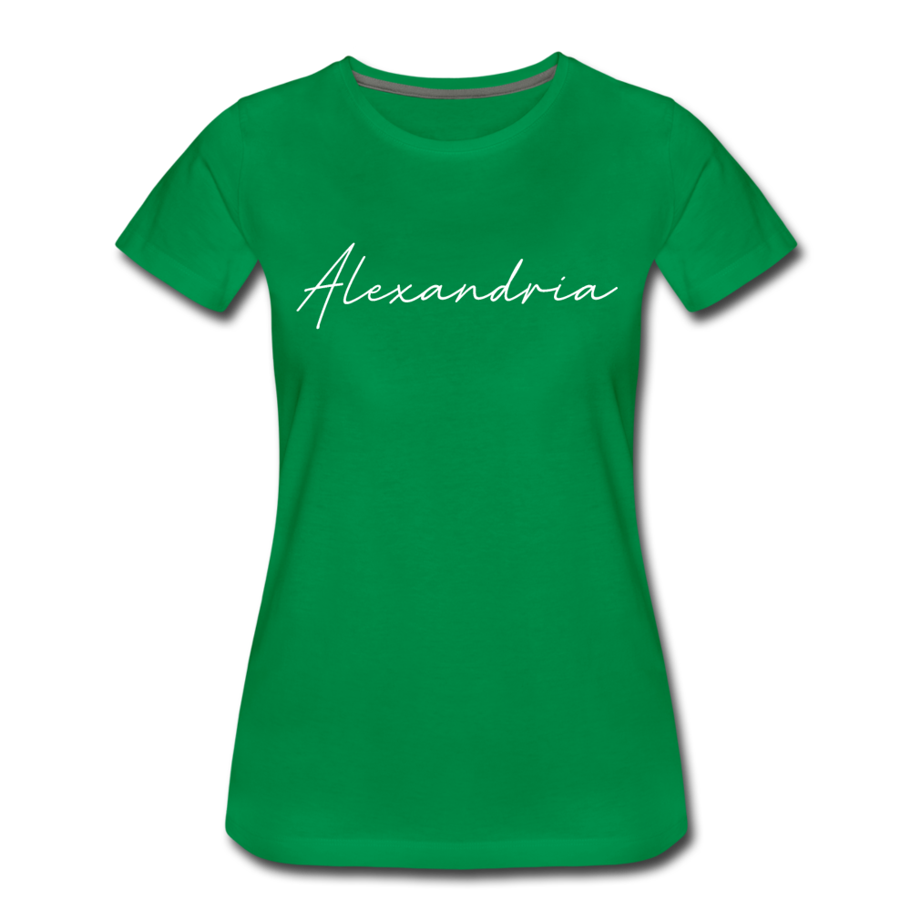 Alexandria Cursive Women's T-Shirt - kelly green