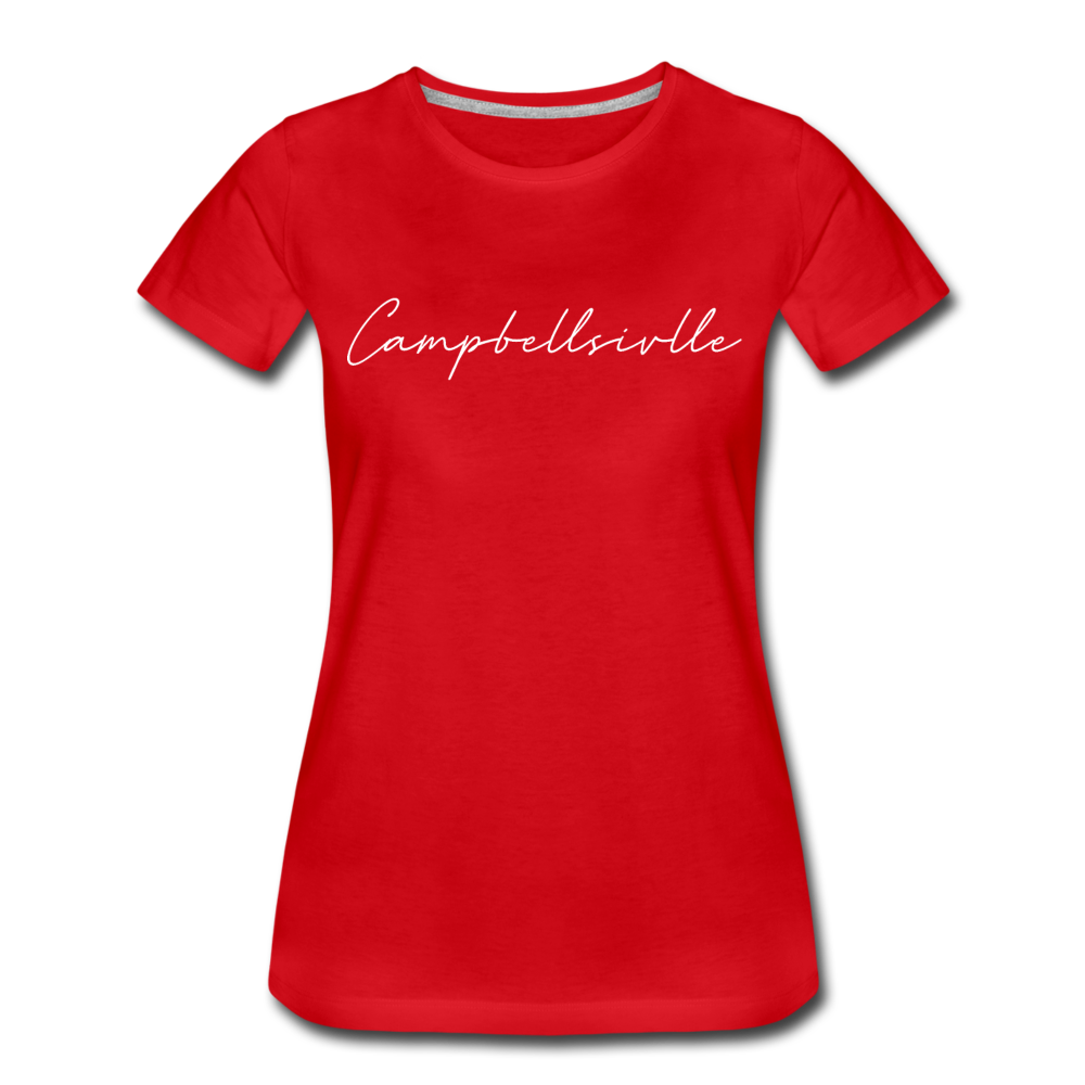 Campbellsville Cursive Women's T-Shirt - red