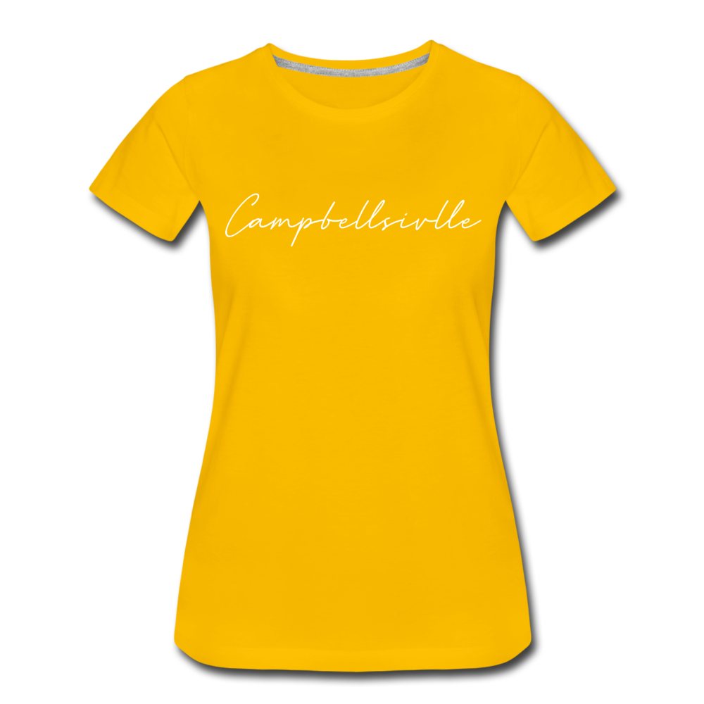 Campbellsville Cursive Women's T-Shirt - sun yellow