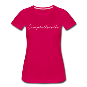 Campbellsville Cursive Women's T-Shirt - dark pink
