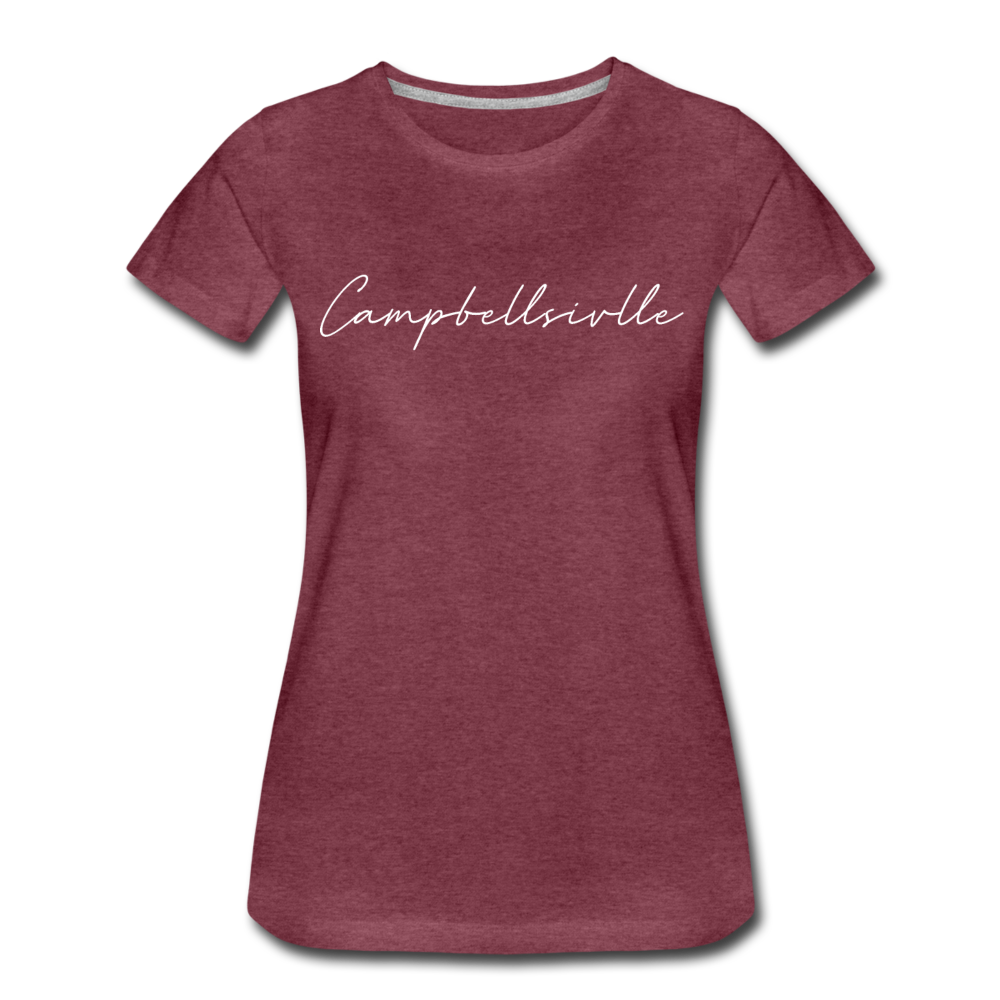 Campbellsville Cursive Women's T-Shirt - heather burgundy