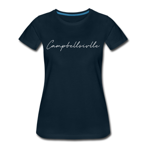 Campbellsville Cursive Women's T-Shirt - deep navy